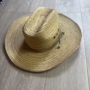 Sahuayo Straw Hat Vaquero Vintage Mexican Cowboy Western Men's Size 58 Mexico‎